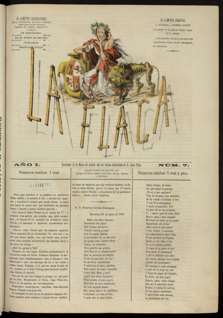Miniatura de La Flaca del 23 de mayo de 1869, nº 7