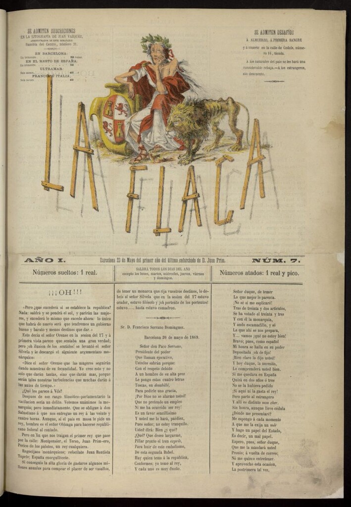 Miniatura de La Flaca del 23 de mayo de 1869, nº 7