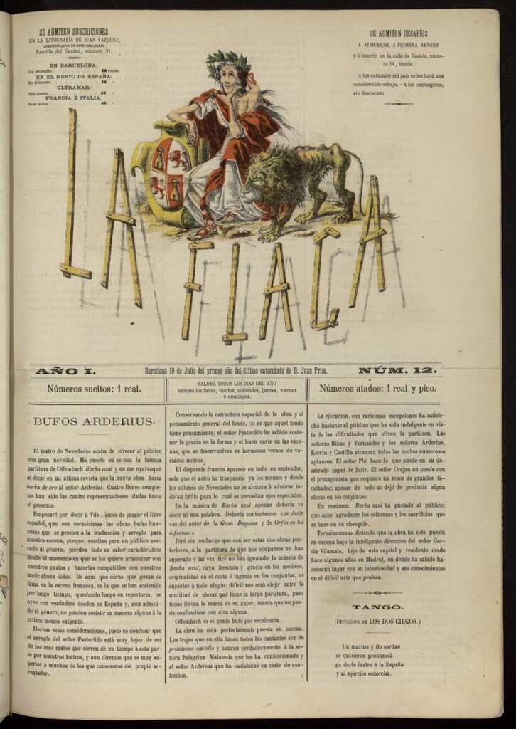 Miniatura de La Flaca del 10 de julio de 1869, nº 12