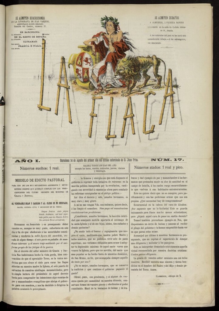 Miniatura de La Flaca del 14 de agosto de 1869, nº 17