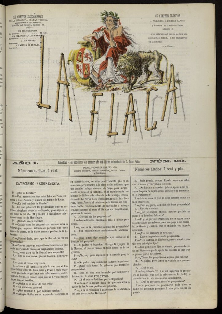 Miniatura de La Flaca del 4 de septiembre de 1869, nº 20