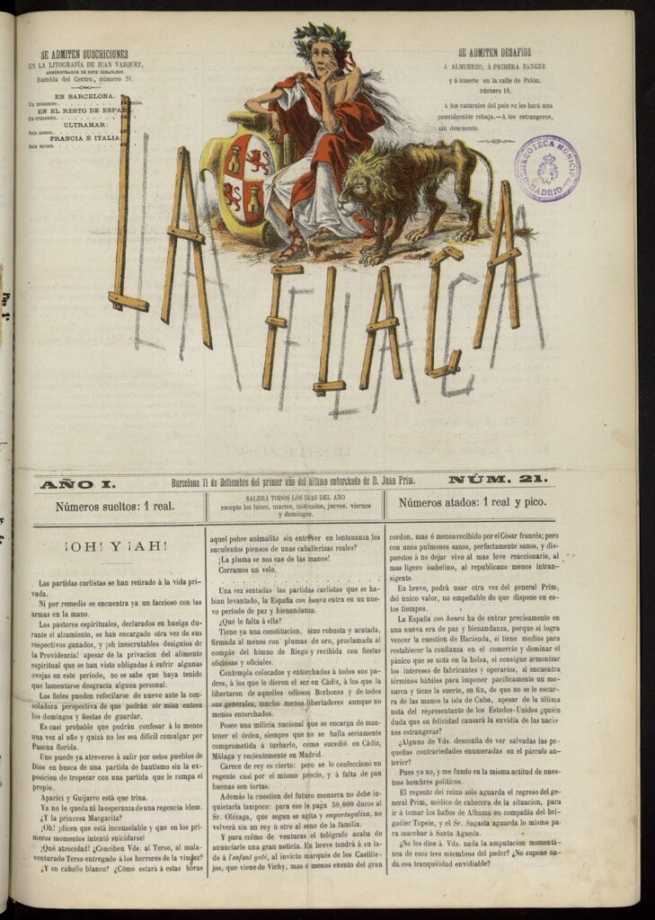 Miniatura de La Flaca del 11 de septiembre de 1869, nº 21