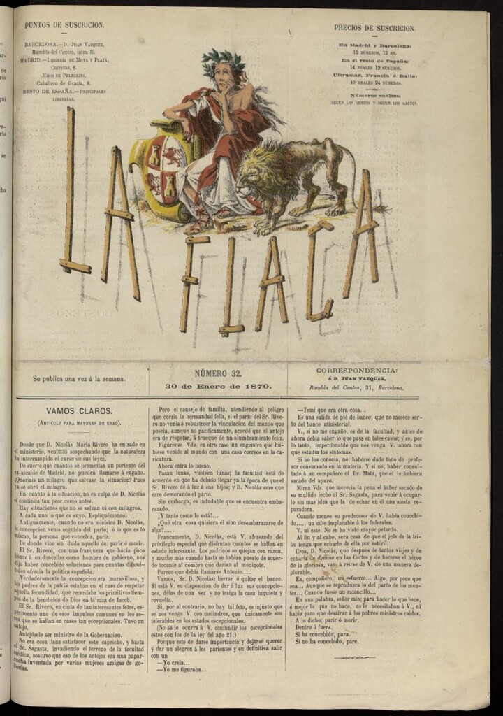 Miniatura de La Flaca del 30 de enero de 1870, nº 32
