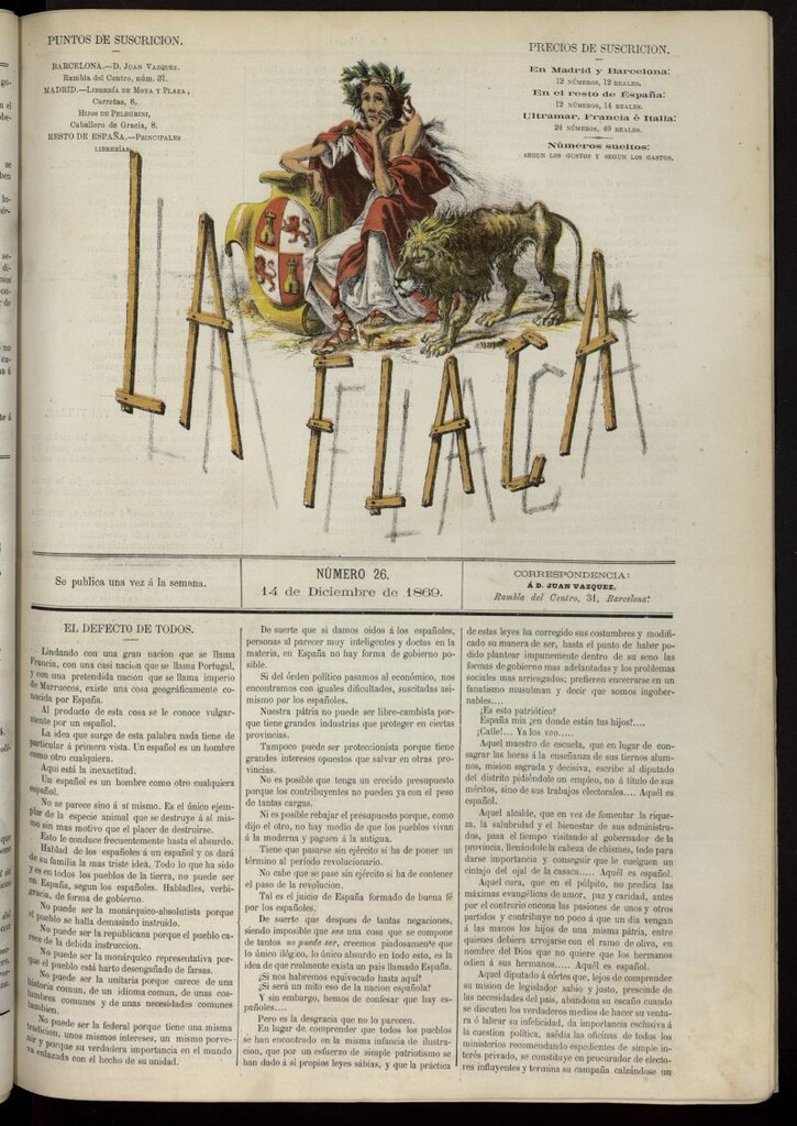 Miniatura de La Flaca del 14 de diciembre de 1869, nº 26