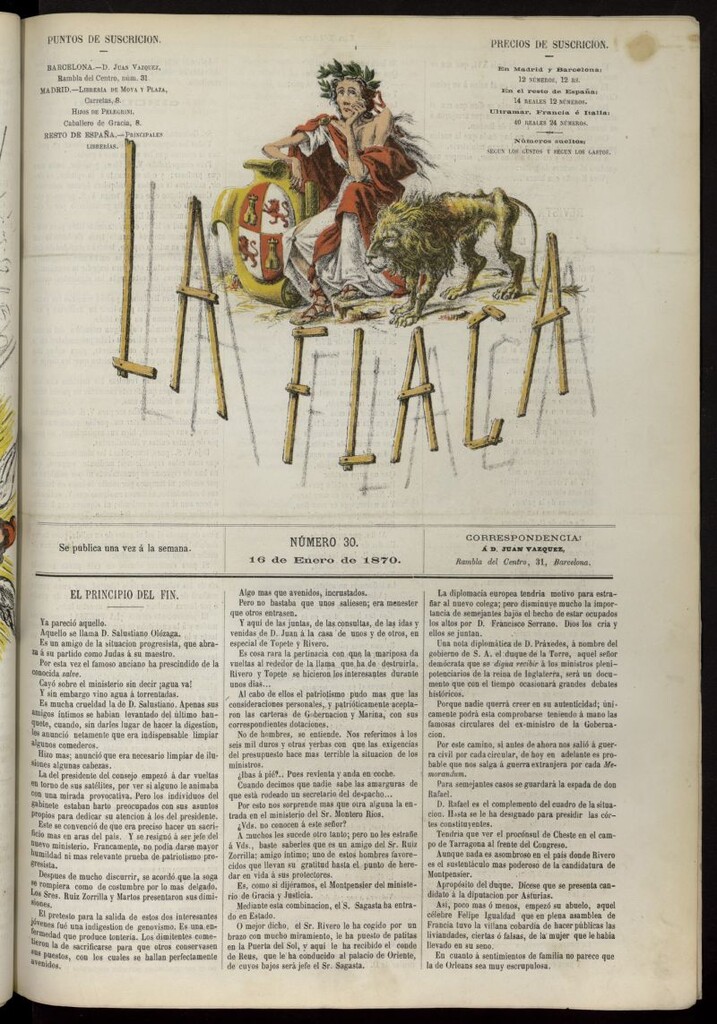 Miniatura de La Flaca del 16 de enero de 1870, nº 30