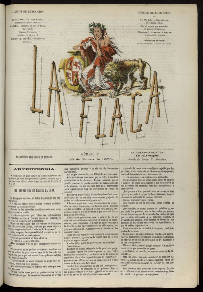 Miniatura de La Flaca del 23 de enero de 1870, nº 31