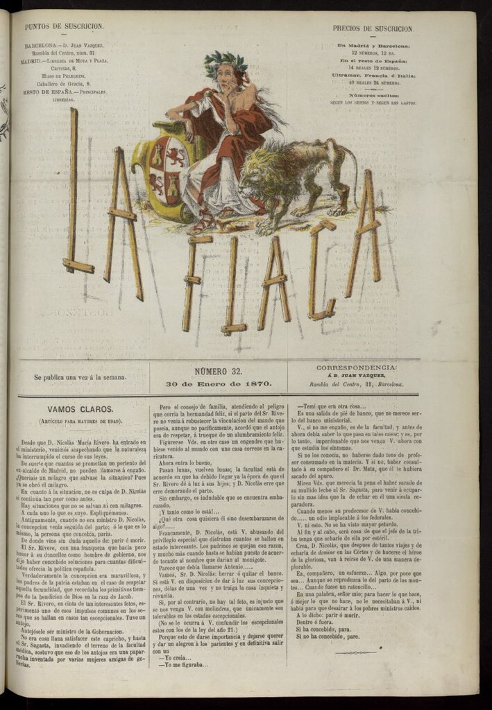 Miniatura de La Flaca del 30 de enero de 1870, nº 32
