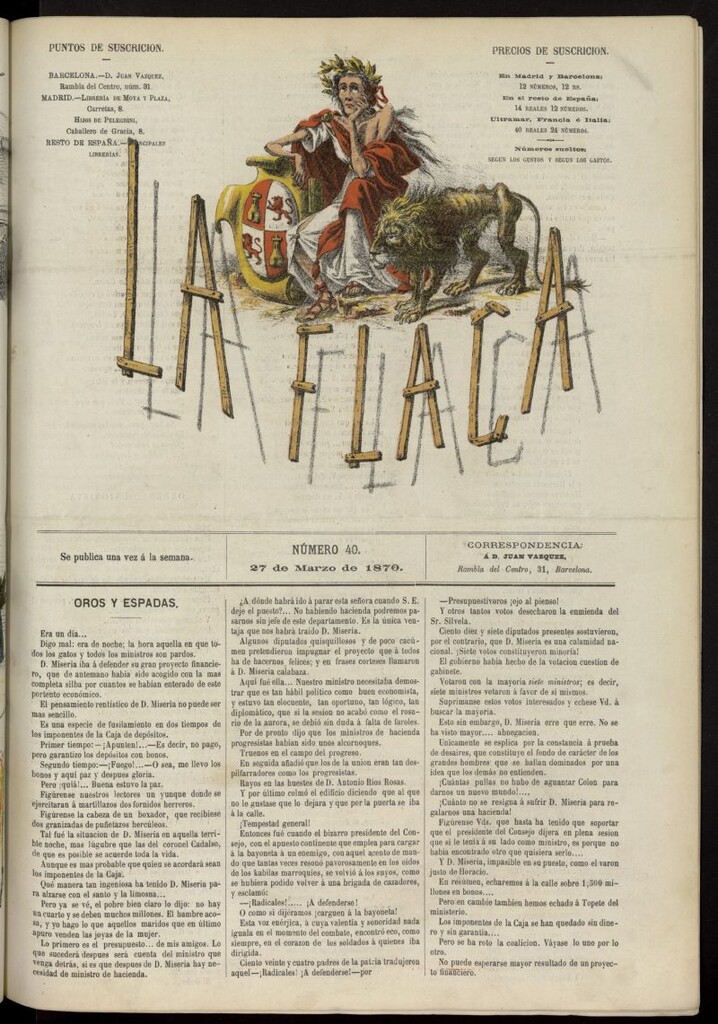 Miniatura de La Flaca del 27 de marzo de 1870, nº 40