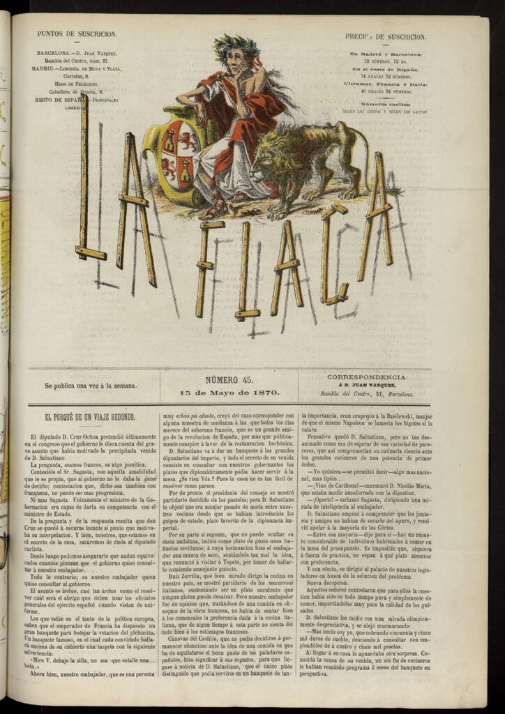 Miniatura de La Flaca del 15 de mayo de 1870, nº 45