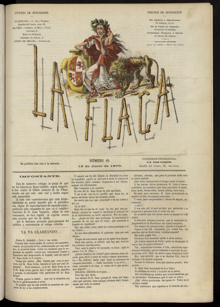 Miniatura de La Flaca del 12 de junio de 1870, nº 49