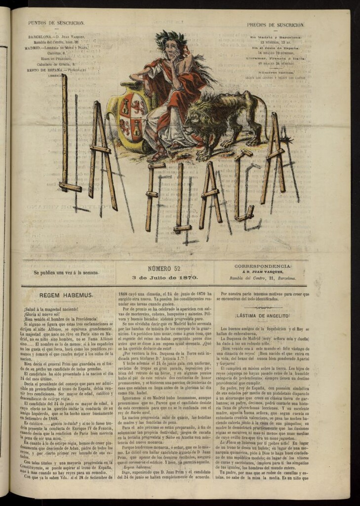 Miniatura de La Flaca del 3 de julio de 1870, nº 52