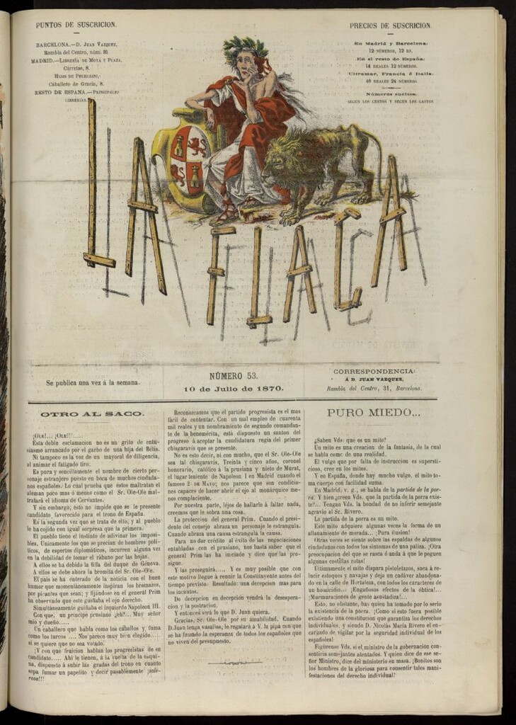 Miniatura de La Flaca del 10 de julio de 1870, nº 53