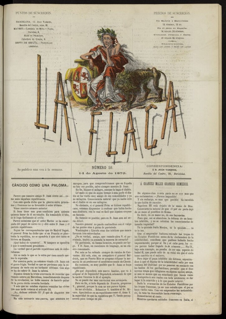 Miniatura de La Flaca del 14 de agosto de 1870, nº 58