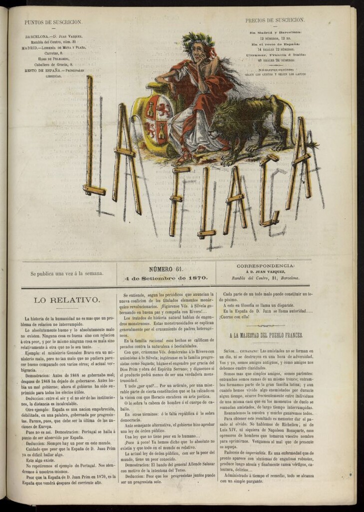 Miniatura de La Flaca del 4 de septiembre de 1870, nº 61