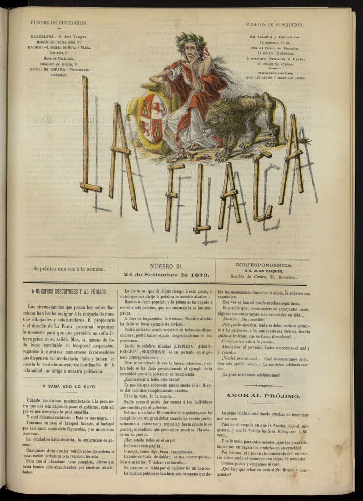 Miniatura de La Flaca del 24 de septiembre de 1870, nº 64