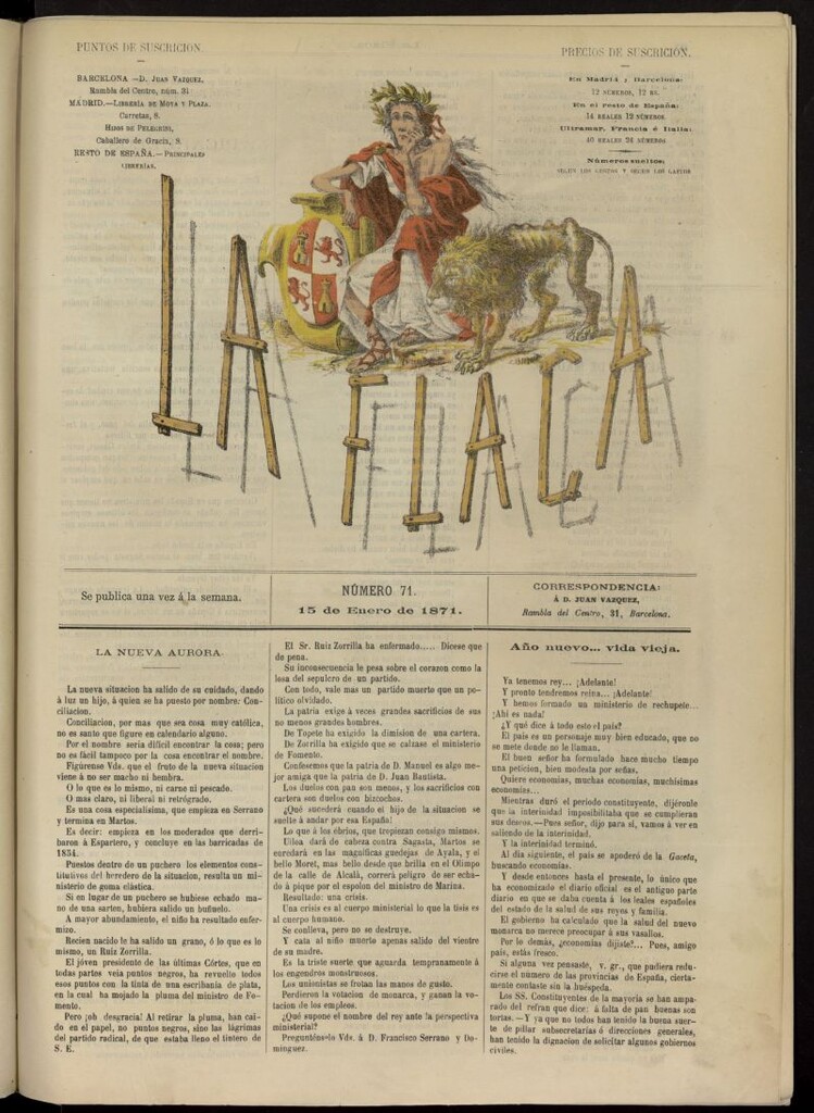 Miniatura de La Flaca del 15 de enero de 1871, nº 71
