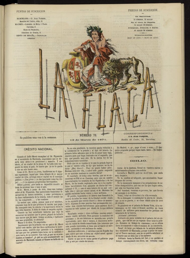 Miniatura de La Flaca del 12 de marzo de 1871, nº 78