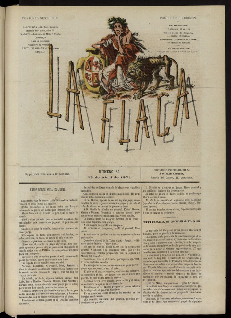 Miniatura de La Flaca del 23 de abril de 1871, nº 84