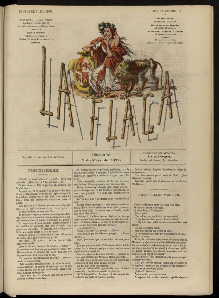 Miniatura de La Flaca del 7 de mayo de 1871, nº 86