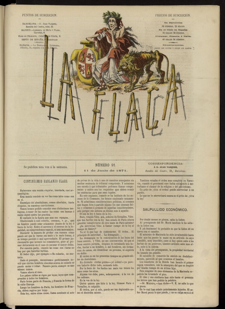 Miniatura de La Flaca del 11 de junio de 1871, nº 91