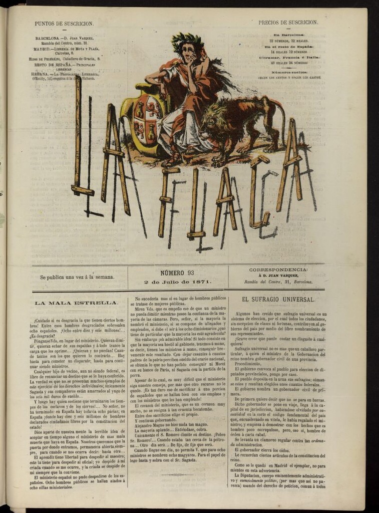 Miniatura de La Flaca del 2 de julio de 1871, nº 93