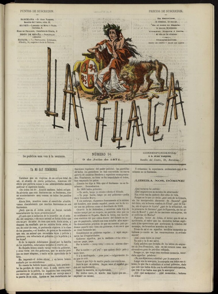 Miniatura de La Flaca del 9 de julio de 1871, nº 94