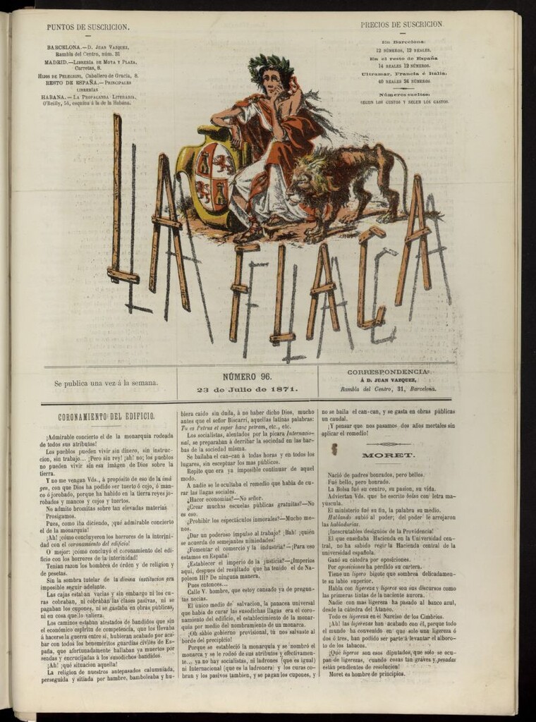 Miniatura de La Flaca del 23 de julio de 1871, nº 96