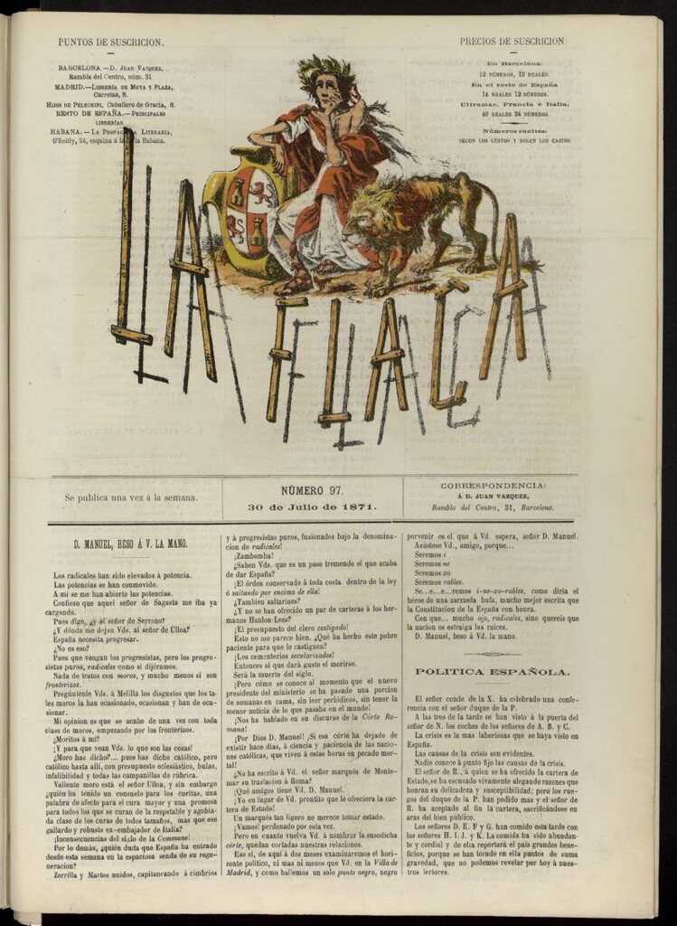Miniatura de La Flaca del 30 de julio de 1871, nº 97
