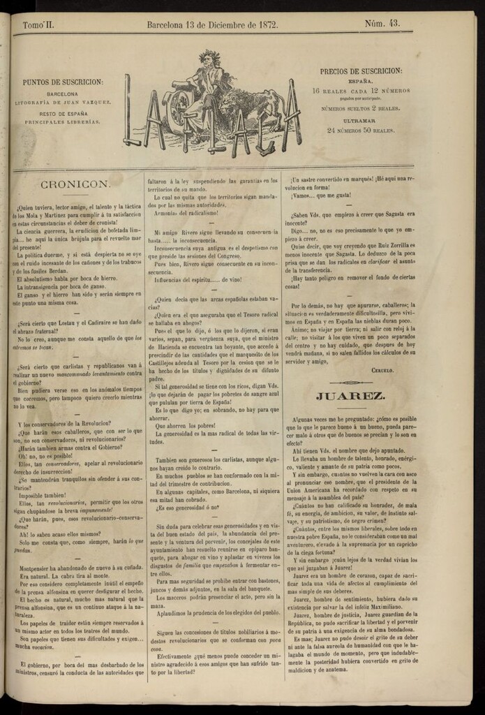 Miniatura de La Flaca del 13 de diciembre de 1872, nº 43
