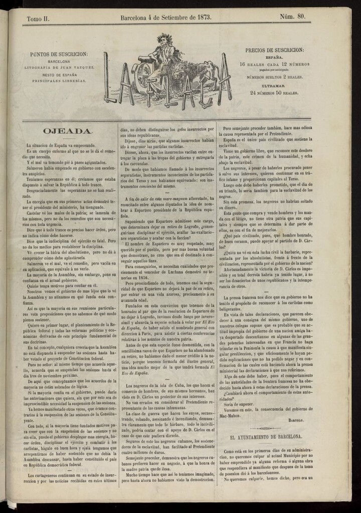 Miniatura de La Flaca del 4 de septiembre de 1873, nº 80