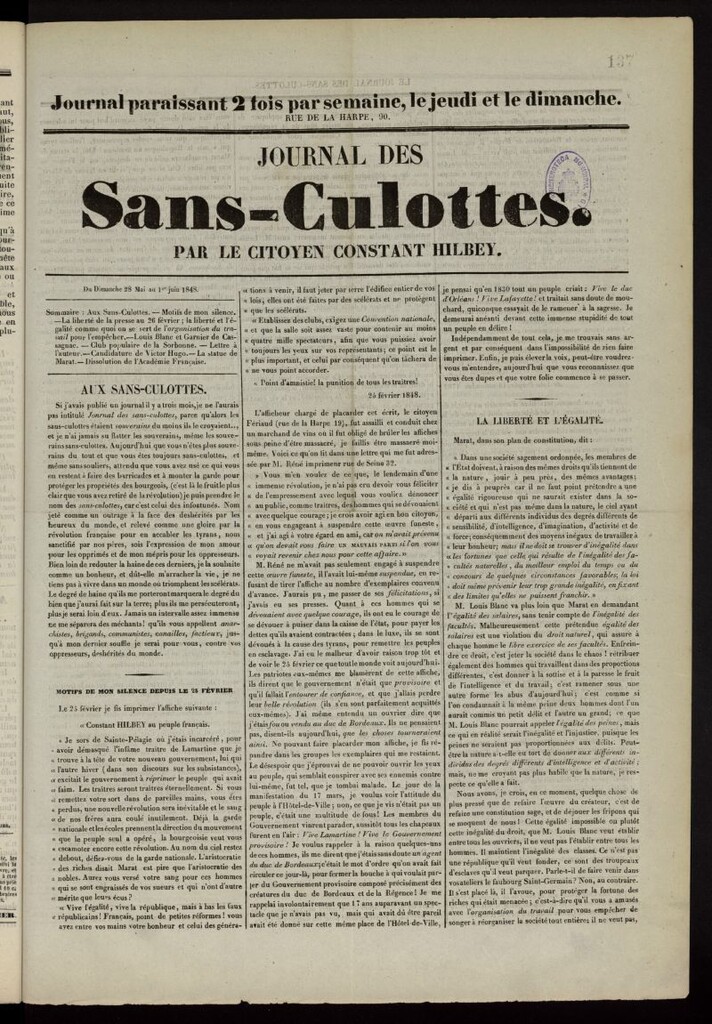 Miniatura de Journal de Sans-Culottes del 28 de mayo al 1 de junio de 1848