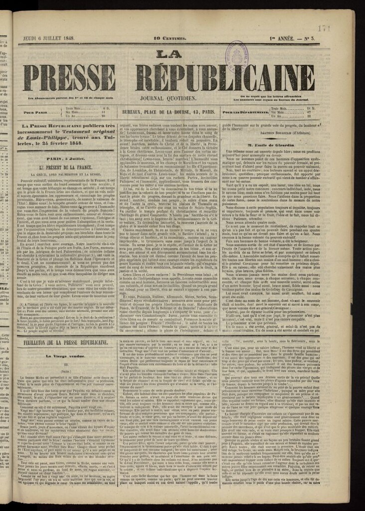 Miniatura de La Presse républicain del 6 de julio de 1848, nº 3