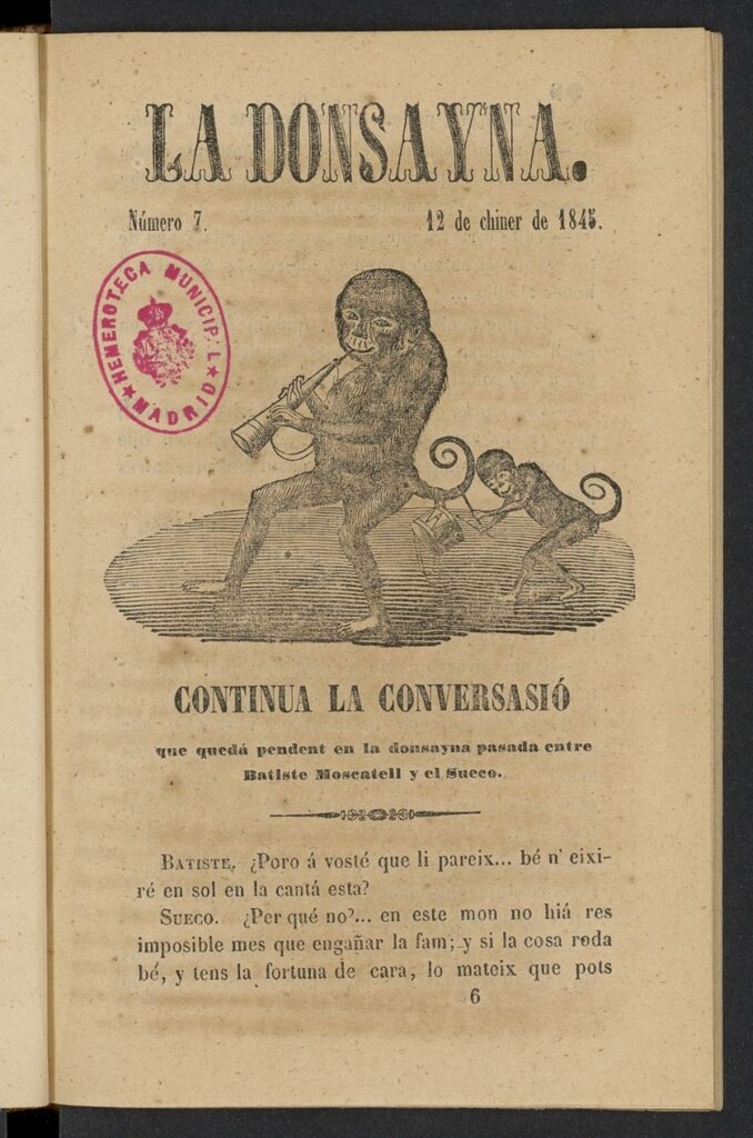 Miniatura de La Donsayna del 12 de enero de 1845, nº 7