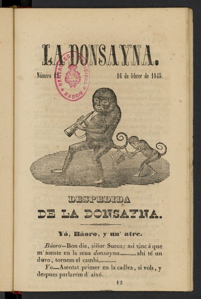 Miniatura de La Donsayna del 16 de febrero de 1845, nº 12