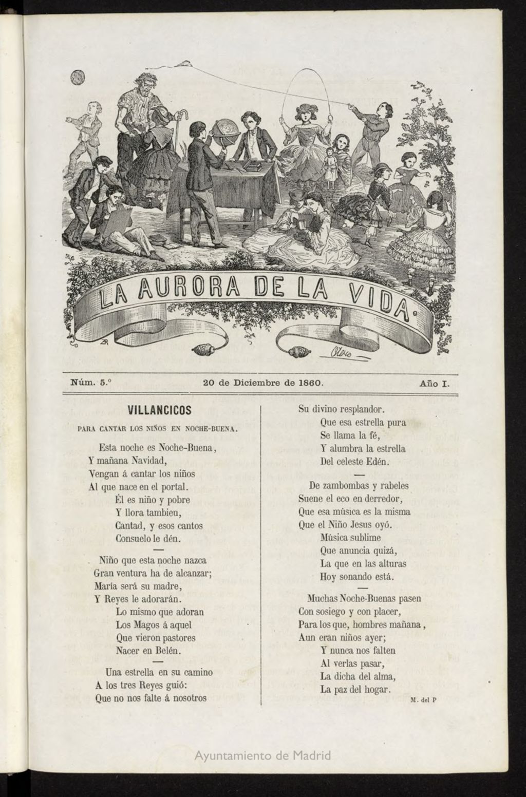 Miniatura de La Aurora de la Vida: único periódico ilustrado dedicado a niños de ambos sexos del 20 de diciembre de 1860, nº 5