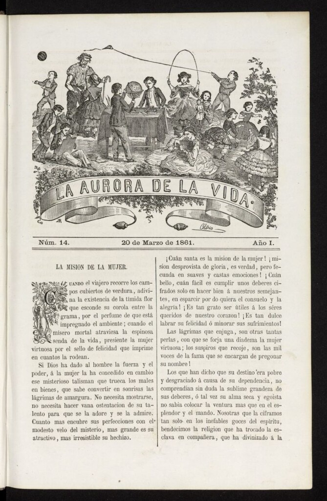 Miniatura de La Aurora de la Vida: único periódico ilustrado dedicado a niños de ambos sexos del 20 de marzo de 1861, nº 14