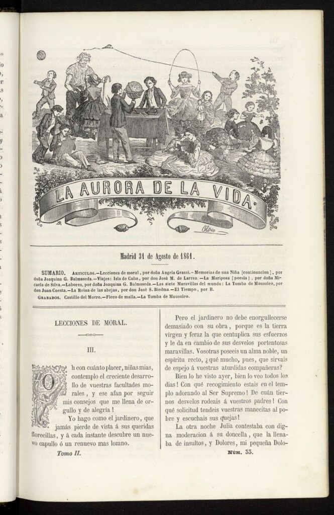 Miniatura de La Aurora de la Vida: único periódico ilustrado dedicado a niños de ambos sexos del 31 de agosto de 1861, nº 33