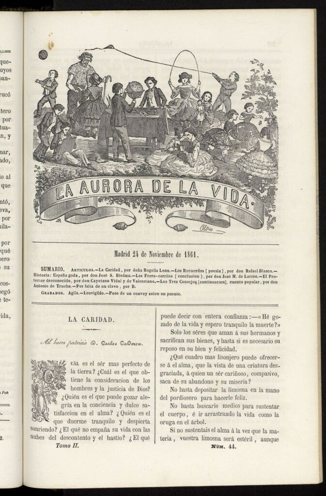 Miniatura de La Aurora de la Vida: único periódico ilustrado dedicado a niños de ambos sexos del 24 de noviembre de 1861, nº 44