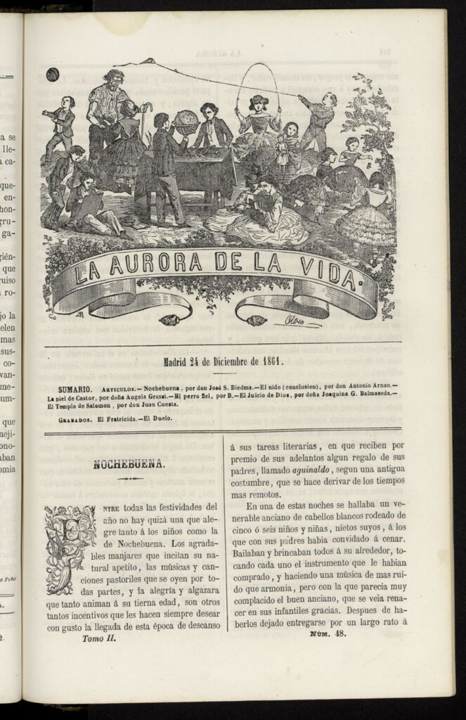 Miniatura de La Aurora de la Vida: único periódico ilustrado dedicado a niños de ambos sexos del 24 de diciembre de 1861, nº 48
