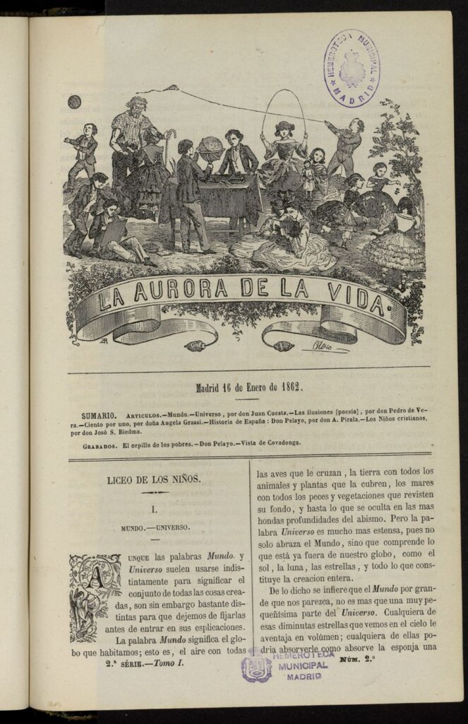 Miniatura de La Aurora de la Vida: único periódico ilustrado dedicado a niños de ambos sexos del 16 de enero de 1862, nº 2