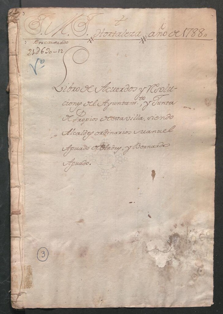 Miniatura de Actas y acuerdos del ayuntamiento de Hortaleza de 1788. Libro 574.