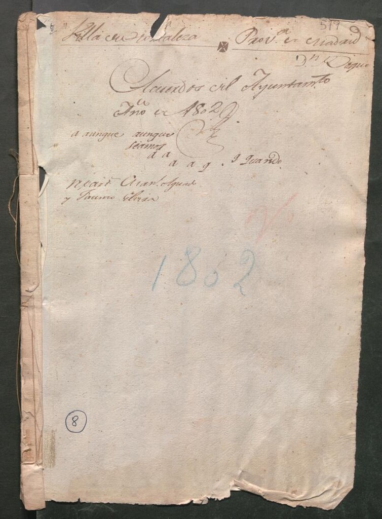 Miniatura de Actas y acuerdos del ayuntamiento de Hortaleza de 1802. Libro 579.