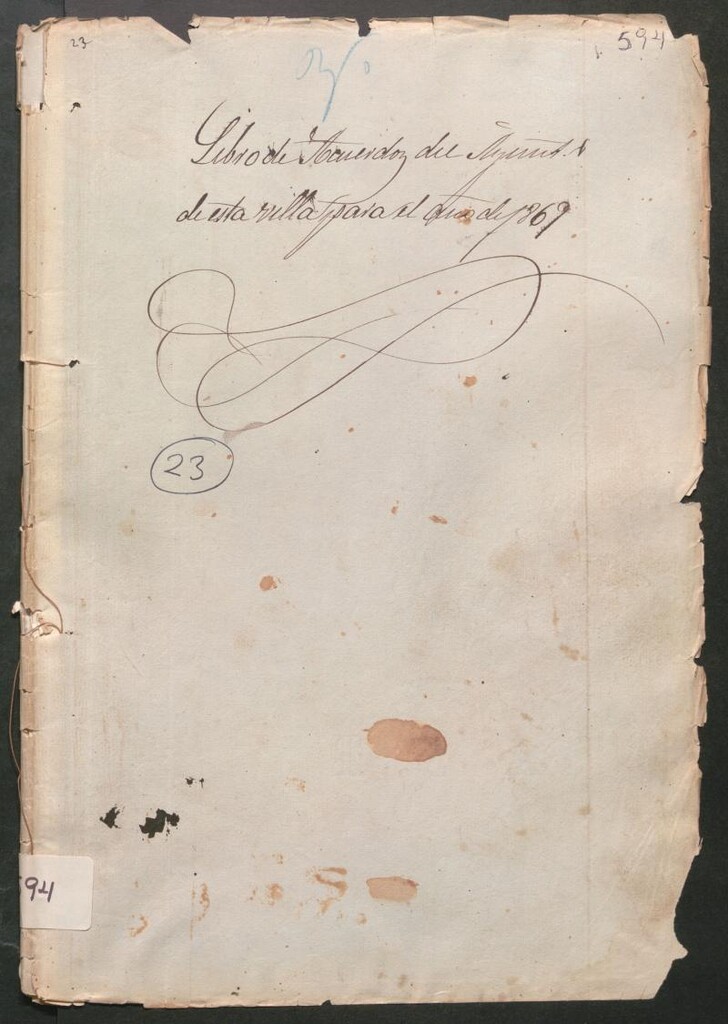 Miniatura de Actas y acuerdos del ayuntamiento de Hortaleza de 1869. Libro 594.