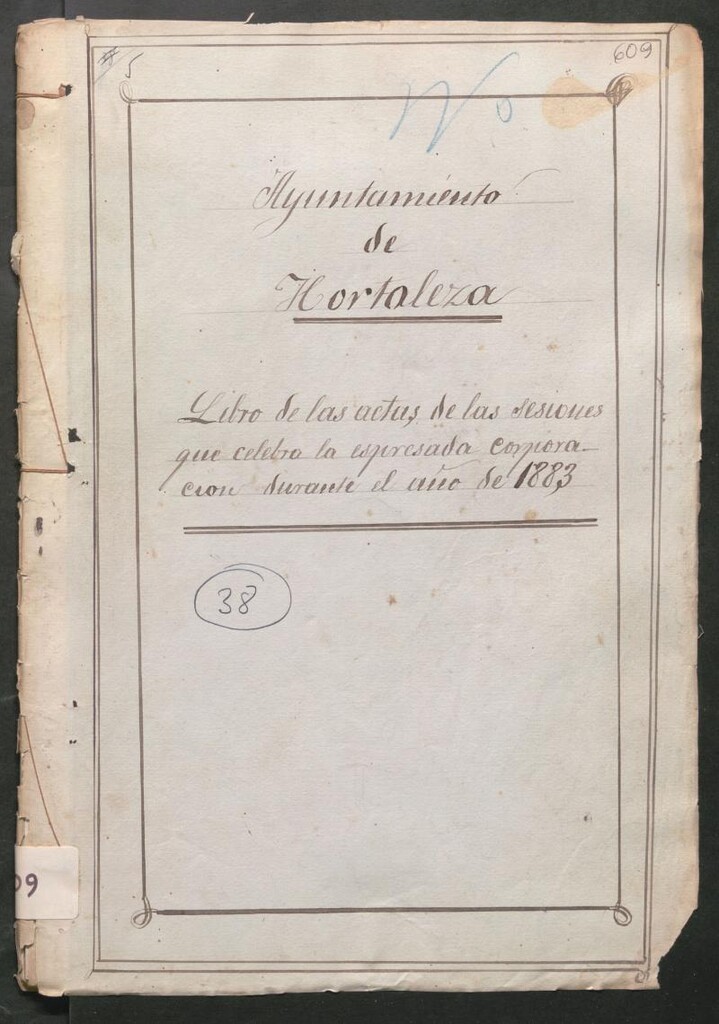 Miniatura de Actas y acuerdos del ayuntamiento de Hortaleza de 1883. Libro 609.