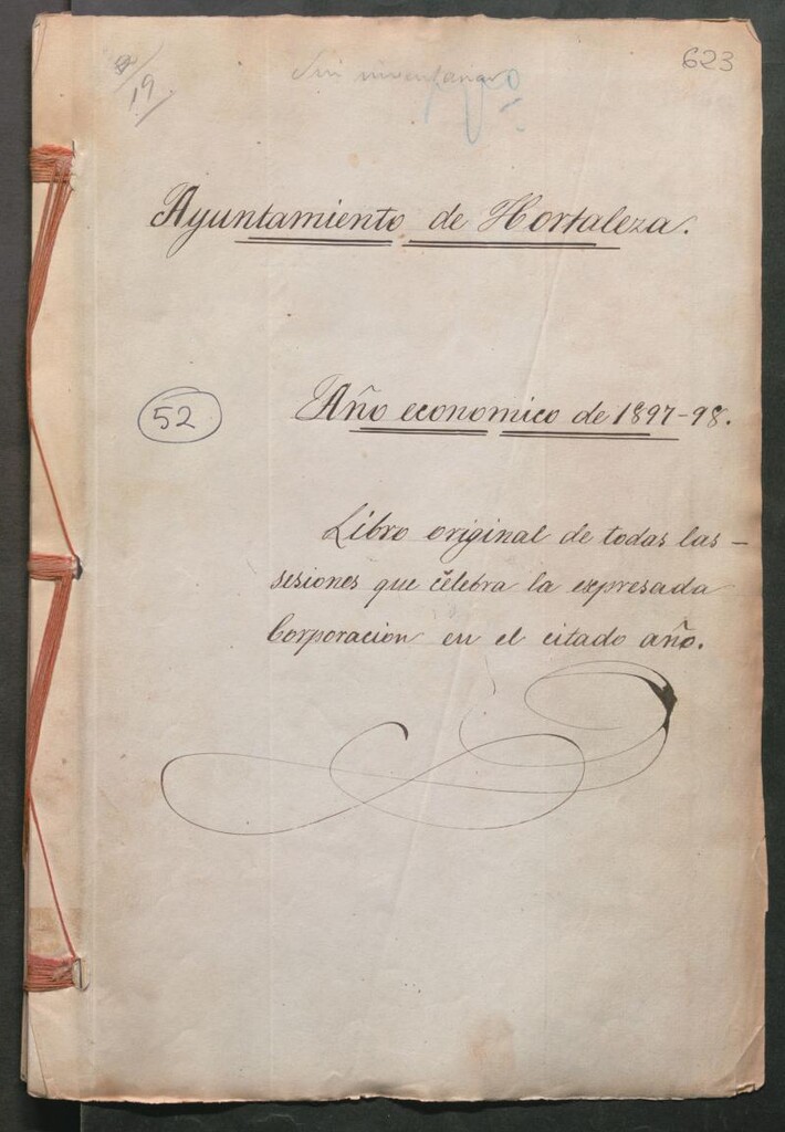 Miniatura de Actas y acuerdos del ayuntamiento de Hortaleza de 1897-1898. Libro 623.