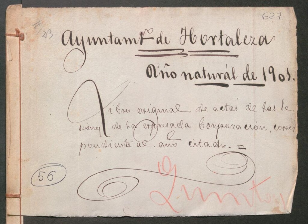 Miniatura de Actas y acuerdos del ayuntamiento de Hortaleza de 1901. Libro 627.