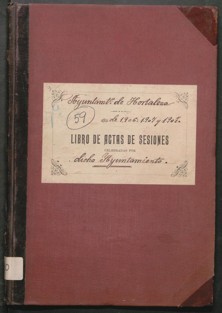 Miniatura de Actas y acuerdos del ayuntamiento de Hortaleza de 1906-1908. Libro 630.