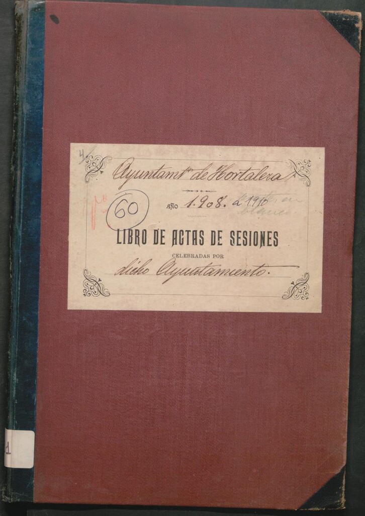 Miniatura de Actas y acuerdos del ayuntamiento de Hortaleza de 1908-1910. Libro 631.