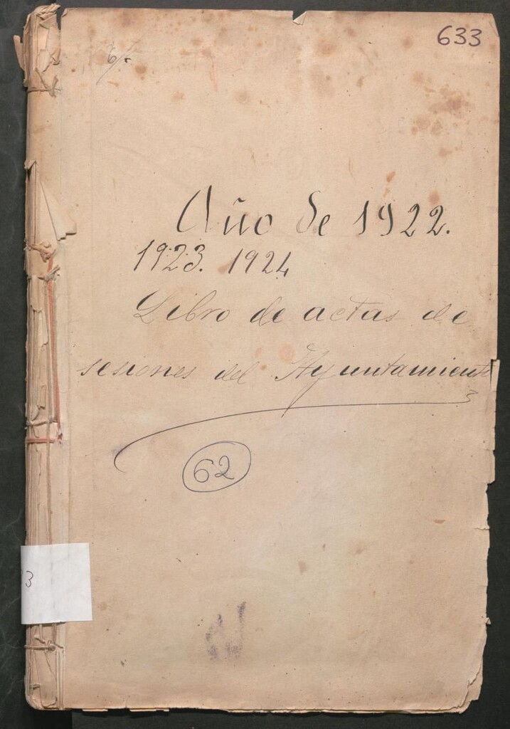 Miniatura de Actas y acuerdos del ayuntamiento de Hortaleza de 1922-1924. Libro 633.