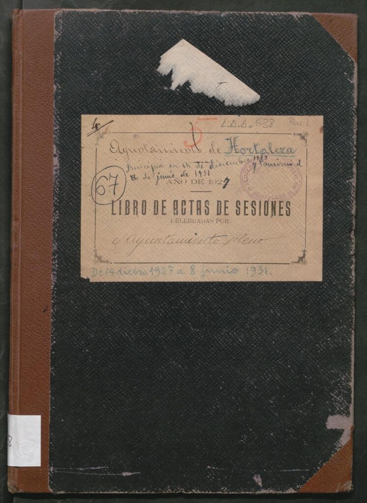 Miniatura de Actas y acuerdos del ayuntamiento de Hortaleza de 1927-1931. Libro 638.